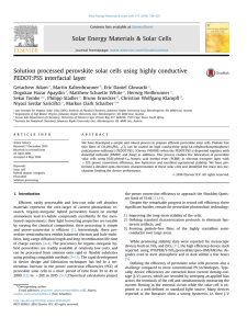 Solution processed perovskite solar cells using highly