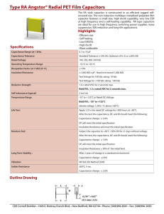 Type RA Angstor® Radial PET Film Capacitors