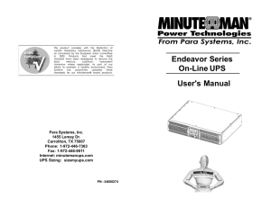 Endeavor UPS User`s Manual