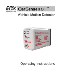 CarSense 101 Vehicle Motion Detector Operating Instructions