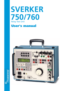 SVERKER 750/760 User`s manual