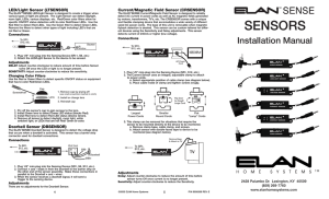 Sensors Installation Manual