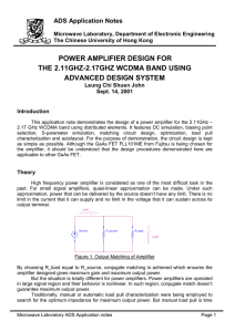 power amplifier design for the 2.11 ghz-2.17 ghz wcdma