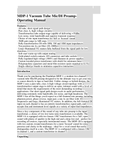 Pendulum MDP-1 Operating Manual
