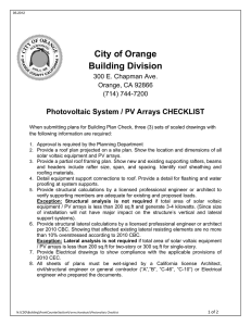 Photovoltaic Checklist