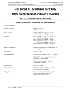 NSI DIGITAL DIMMING SYSTEM DDS 86/88/96/9800 DIMMER