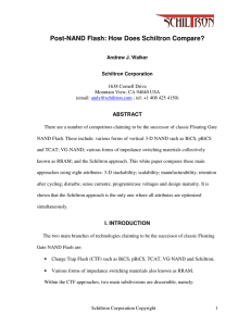 Post NAND Flash Approaches - How does Schiltron Compare?