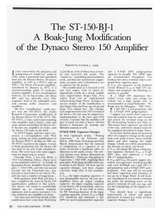 The ST-150-BJ-1 A Boak-Jung Modification of the Dynaco Stereo