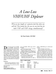 A Low-Loss VHF/UHF Diplexer