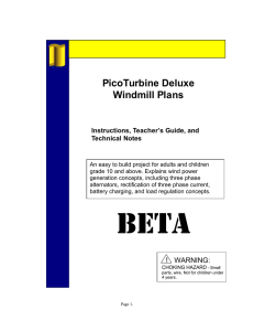 PicoTurbine Deluxe Windmill Plans