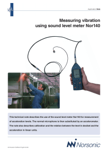 Measuring vibration using sound level meter Nor140