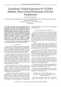 Transformer Testing Experience by LVI/FRA Methods. Short