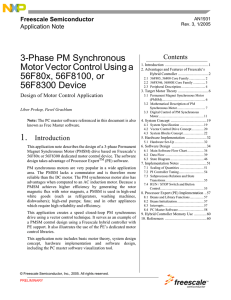 3-Phase PM Synchronous Motor Vector Control Using a 56F80x