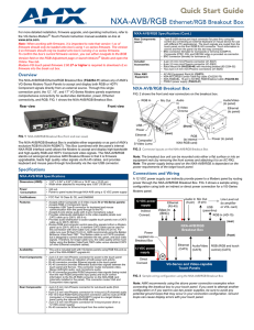 Quick Start Guide - NXA-AVB/RGB Audio/Video Breakout Box with