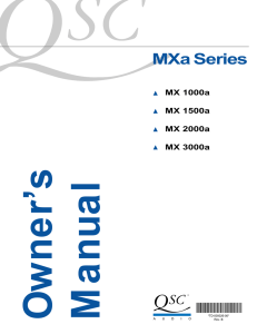 MXa Owner`s Manual