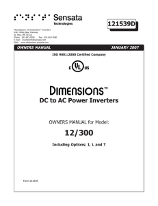DC to AC Power Inverters 121539D