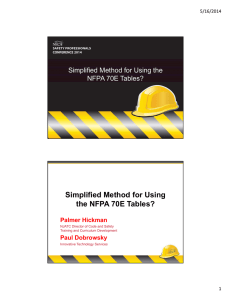 Simplified Method for Using the NFPA 70E Tables?