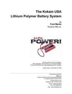 The Kokam USA Lithium Polymer Battery System