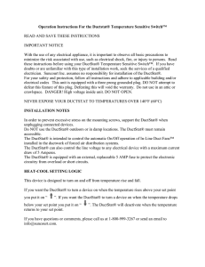 Instructions for Suncourt DuctStat Temperature Switch