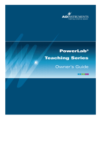 PowerLab Teaching Series Owner`s Guide