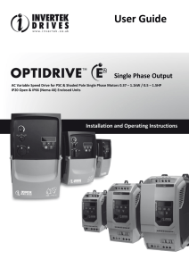Optidrive E2 Single Phase Output User Guide