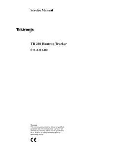 Service Manual TR 210 Huntron Tracker 071-0113-00 - To-Way