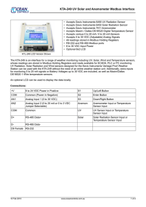 KTA-249 UV Solar and Anemometer Modbus Interface