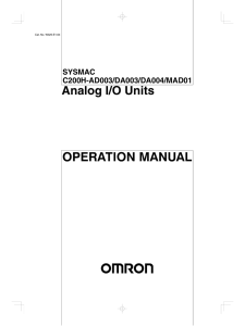 C200H-AD003/DA003/DA004/MAD01 Analog I/O Units Operation