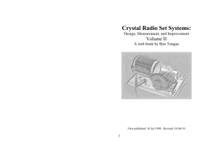 Ben Tongue`s Web Book on Crystal Radio Systems Volume II