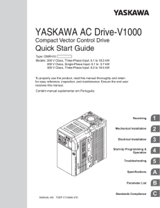 YASKAWA AC Drive-V1000 Compact Vector Control Drive Quick