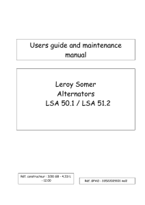 Users guide and maintenance manual Leroy Somer Alternators LSA