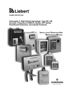 LIEBERT TRANSIENT VOLTAGE SURGE SUPPRESSOR