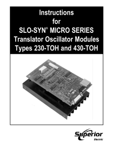 Instructions for SLO-SYN® MICRO SERIES Translator Oscillator