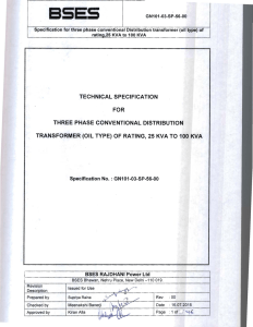 (OIL TYPE) OF RATING, 25 KVA TO 100 KVA k,~))Y