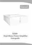 D200i Dual-Mono Power Amplifier Userguide