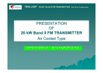 PRESENTATION OF 20 kW Band II FM TRANSMITTER Air Cooled