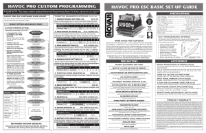 hAvOC pRO ESC bASIC SET-up GuIDE hAvOC pRO CuSTOM