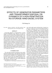 effects of generator parameters and transformer disposal on