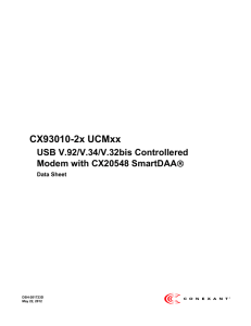 CX93010 UCMxx USB V.92/V.32bis Controllered Modem with