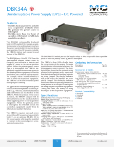 Uninterruptable Power Supply (UPS) - DC Powered