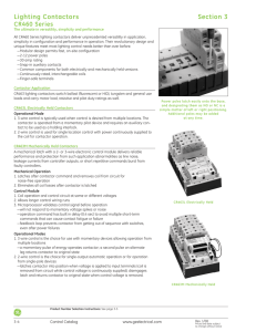 GE Control Catalog - Section 3: Lighting Contactors