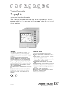 Ecograph A Advanced Paperless Recorder