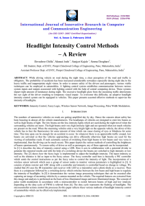Headlight Intensity Control Methods – A Review
