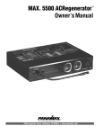 MAX® 5500 ACRegenerator™ Owner`s Manual