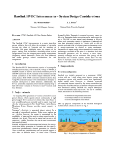 Basslink HVDC Interconnector - System Design