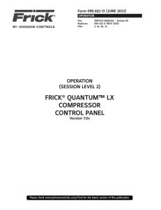 frick® quantum™ lx compressor control panel