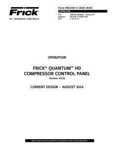 operation frick® quantum™ hd compressor control