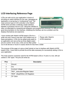 LCD Interfacing Reference Page