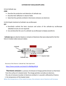 CATHODE RAY OSCILLOSCOPE (CRO) 4.6 (a) Cathode rays