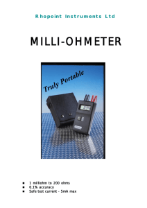 milli-ohmeter - Resistors And Resistive Applications